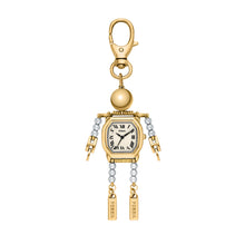 Load image into Gallery viewer, Fossil Watch Bag Charm Gold Tone Analogue Watch ES5537

