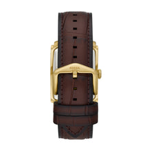 Load image into Gallery viewer, Carraway Three-Hand Brown Croco Leather Watch
