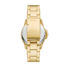 Load image into Gallery viewer, Fossil Blue Dive Three-Hand Date Gold-Tone Stainless Steel Watch
