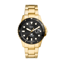 Load image into Gallery viewer, Fossil Blue Dive Three-Hand Date Gold-Tone Stainless Steel Watch
