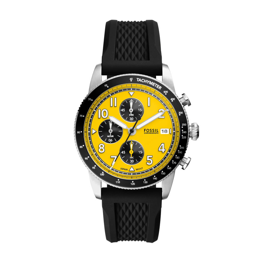 Sport Tourer Chronograph Black Silicone Watch