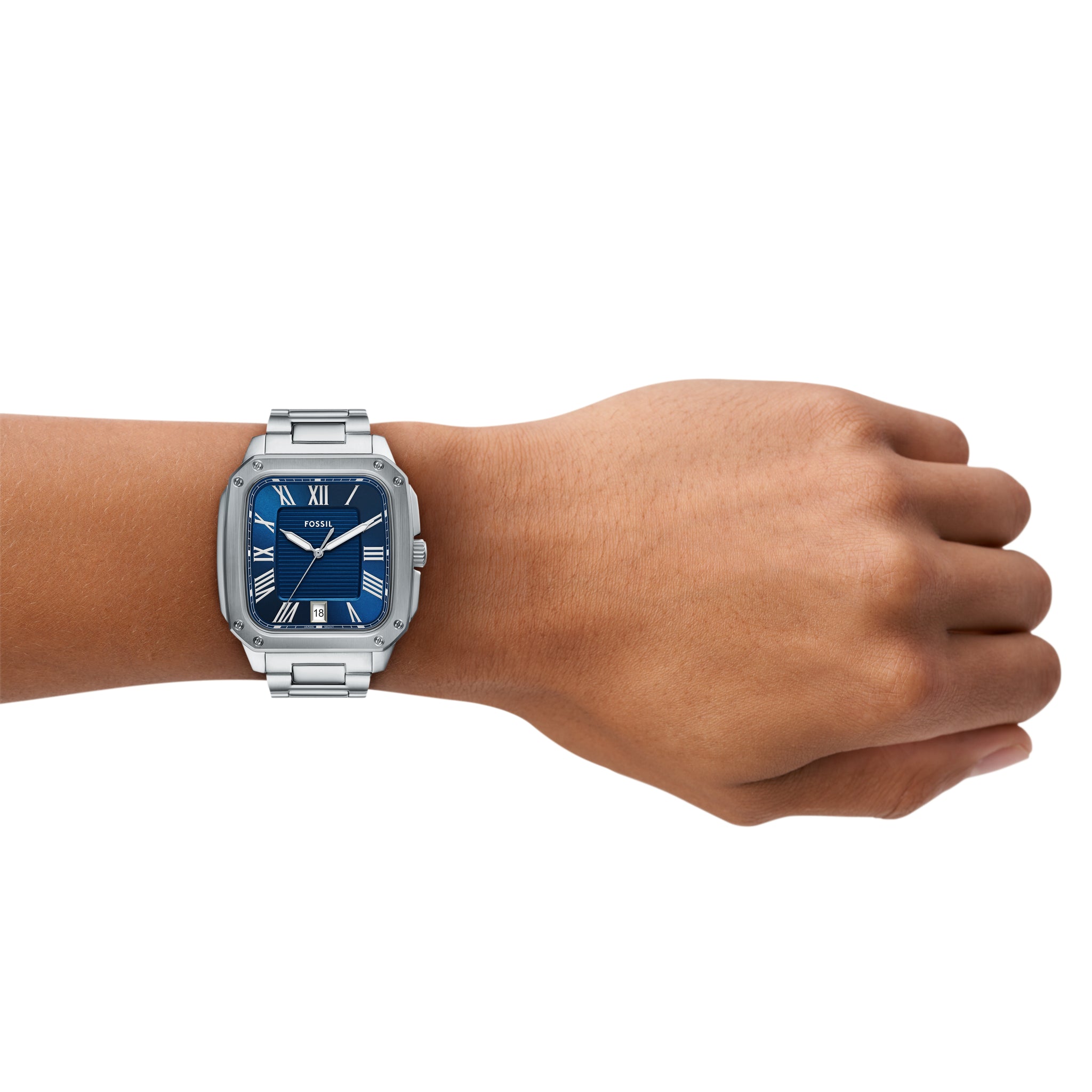 Crosby Three-Hand Date Stainless Steel Watch – Fossil Singapore