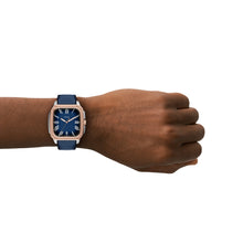 Load image into Gallery viewer, Crosby Three-Hand Blue Leather Watch
