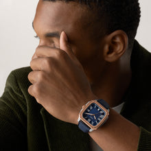 Load image into Gallery viewer, Crosby Three-Hand Blue Leather Watch
