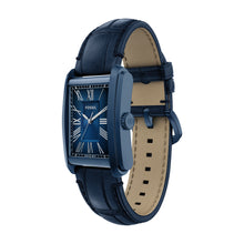Load image into Gallery viewer, Carraway Three-Hand Navy Croco Leather Watch
