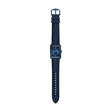 Load image into Gallery viewer, Carraway Three-Hand Navy Croco Leather Watch
