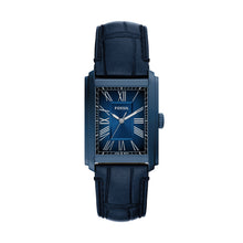 Load image into Gallery viewer, Carraway Three-Hand Navy Croco Leather Watch
