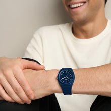 Load image into Gallery viewer, Everett Three-Hand Navy Silicone Watch
