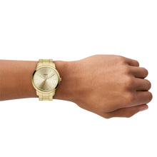 Load image into Gallery viewer, Minimalist Three-Hand Gold-Tone Stainless Steel Watch
