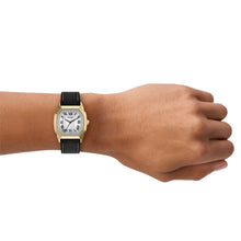 Load image into Gallery viewer, Harlow 33mm Three-Hand Black Leather Watch
