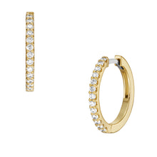 Load image into Gallery viewer, Ellis All Stacked Up Gold-Tone Brass Glitz Hoop Earrings
