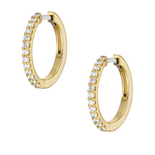 Load image into Gallery viewer, Ellis All Stacked Up Gold-Tone Brass Glitz Hoop Earrings
