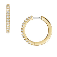 Load image into Gallery viewer, Ellis All Stacked Up Gold-Tone Brass Glitz Hoop Earrings
