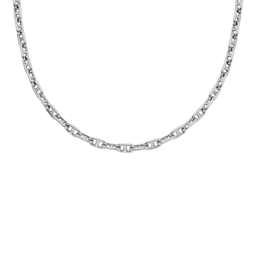 Heritage D-Link Silver-Tone Brass Chain Necklace