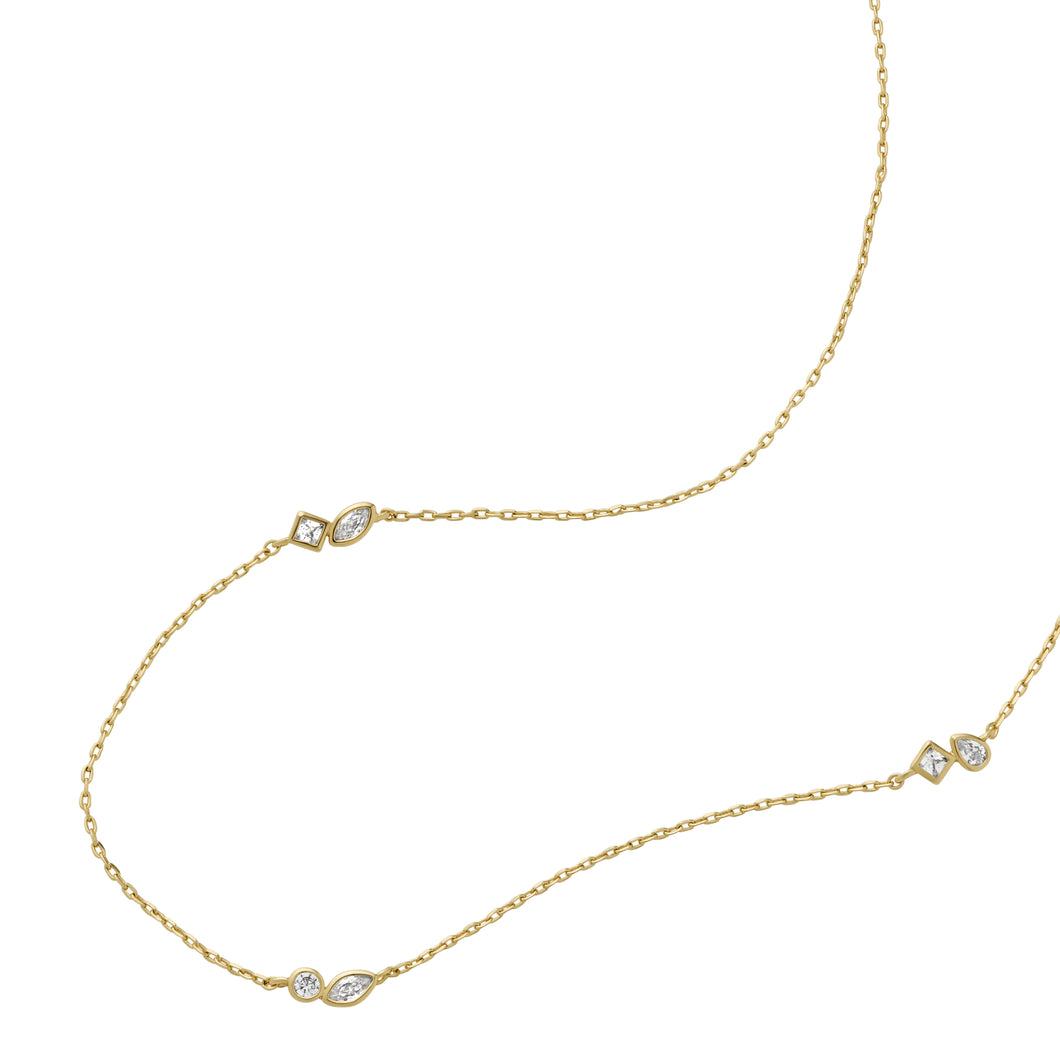 Ellis Toi Et Moi Gold-Tone Brass Station Necklace