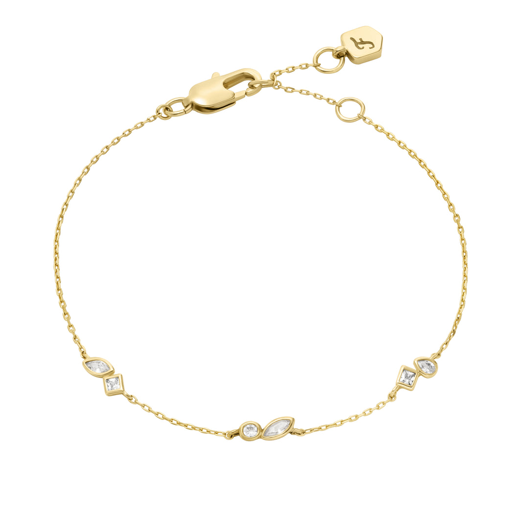 Ellis Toi Et Moi Gold-Tone Brass Station Bracelet