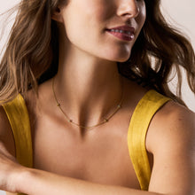 Load image into Gallery viewer, Sutton Heartbeat Gold-Tone Brass Station Necklace
