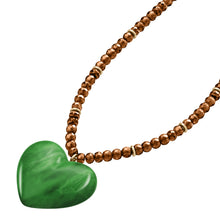 Load image into Gallery viewer, Resin Collection Green Resin Heart Pendant Necklace
