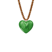 Load image into Gallery viewer, Resin Collection Green Resin Heart Pendant Necklace
