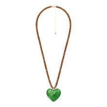 Load image into Gallery viewer, Resin Collection Green Resin Heart Pendant Necklace
