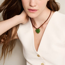 Load image into Gallery viewer, Resin Collection Green Resin Heart Pendant Necklace
