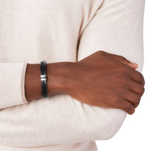 Load image into Gallery viewer, Leather Essentials Black Leather Multi-Strand Bracelet
