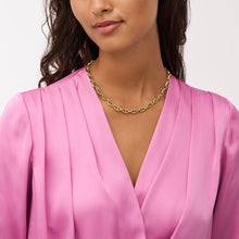 Load image into Gallery viewer, Heritage D-Link Gold-Tone Stainless Steel Anchor Chain Necklace
