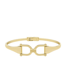 Load image into Gallery viewer, Heritage D-Link Gold-Tone Stainless Steel Bangle Bracelet
