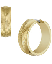 Load image into Gallery viewer, Harlow Linear Texture Gold-Tone Stainless Steel Hoop Earrings
