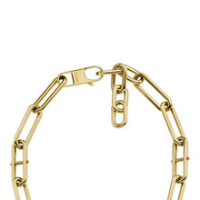 Load image into Gallery viewer, Heritage D-Link Glitz Gold-Tone Stainless Steel Y-Neck Necklace
