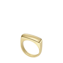 Load image into Gallery viewer, Heritage D-Link Glitz Gold-Tone Stainless Steel Signet Ring
