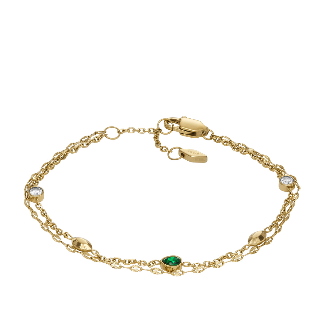Sadie Seasonal Sparkle Gold-Tone Stainless Steel Chain Bracelet