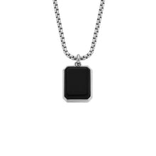 Load image into Gallery viewer, All Stacked Up Black Agate Pendant Necklace
