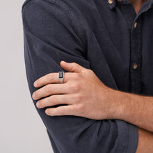 Load image into Gallery viewer, All Stacked Up Black Agate Signet Ring

