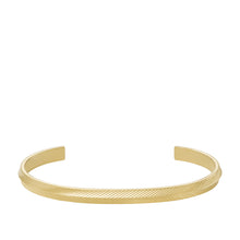 Load image into Gallery viewer, Harlow Linear Texture Gold-Tone Stainless Steel Cuff Bracelet
