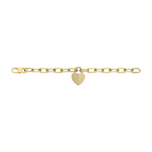 Load image into Gallery viewer, Harlow Linear Texture Heart Gold-Tone Stainless Steel Station Bracelet
