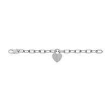 Load image into Gallery viewer, Harlow Linear Texture Heart Stainless Steel Station Bracelet
