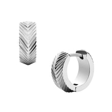 Load image into Gallery viewer, Harlow Linear Texture Stainless Steel Hoop Earrings
