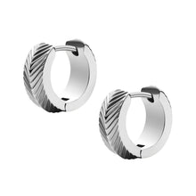 Load image into Gallery viewer, Harlow Linear Texture Stainless Steel Hoop Earrings
