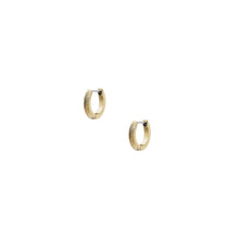 Load image into Gallery viewer, Harlow Linear Texture Gold-Tone Stainless Steel Hoop Earrings
