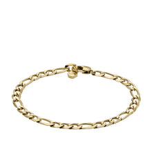 Load image into Gallery viewer, All Stacked Up Gold-Tone Stainless Steel Figaro Chain Bracelet
