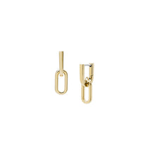 Load image into Gallery viewer, Heritage D-Link Gold-Tone Stainless Steel Drop Earrings
