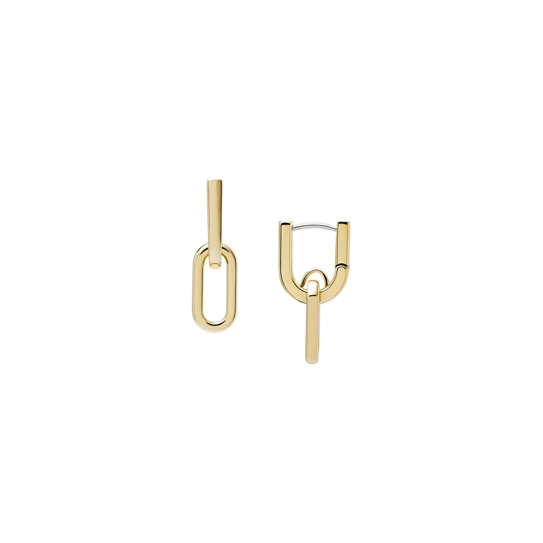 Heritage D-Link Gold-Tone Stainless Steel Drop Earrings