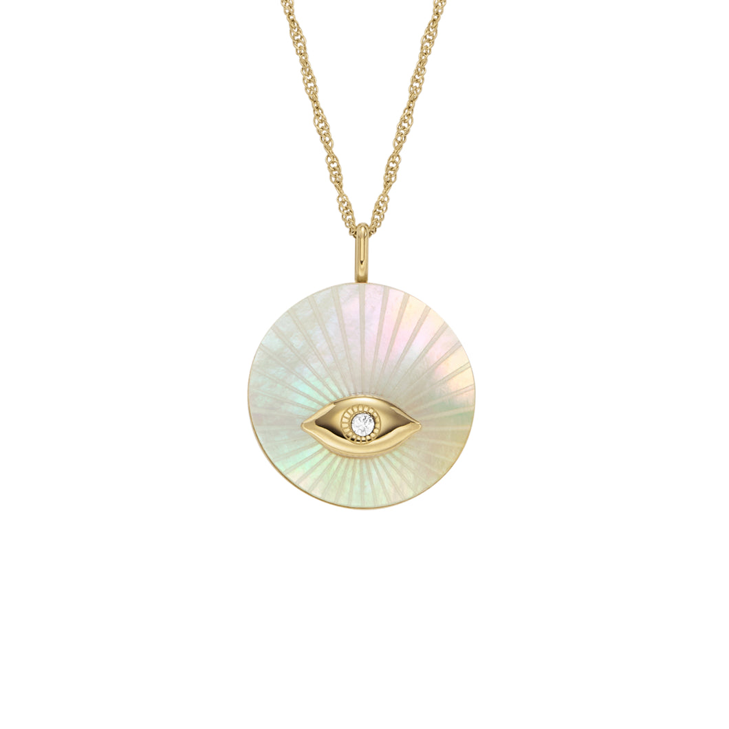 Sutton Evil Eye Gold-Tone Stainless Steel Pendant Necklace