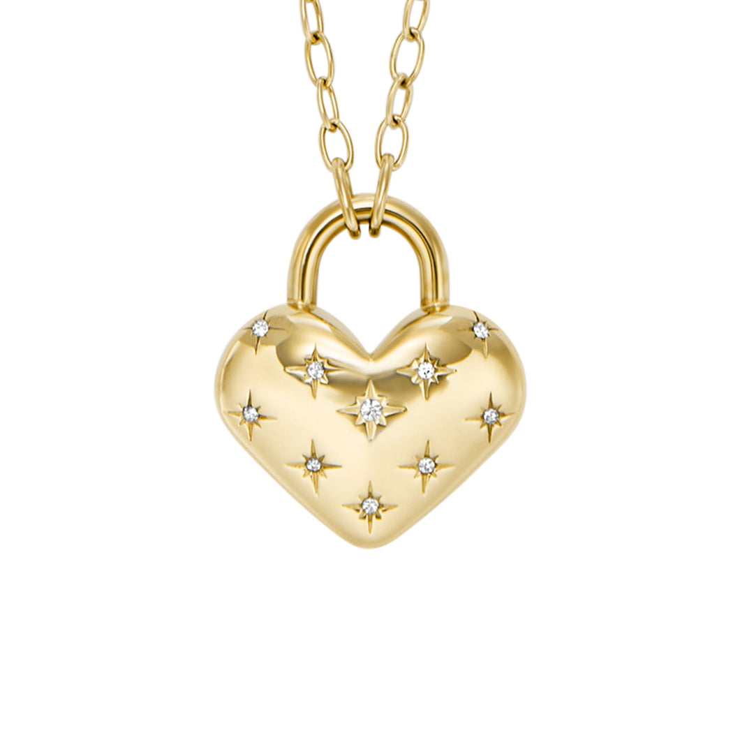 Sadie All My Love Gold-Tone Stainless Steel Heart Pendant Necklace