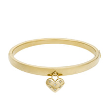 Load image into Gallery viewer, Sadie All My Love Gold-Tone Stainless Steel Heart Bangle Bracelet
