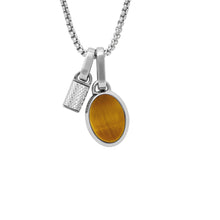 Load image into Gallery viewer, Stones Tiger&#39;s Eye Stainless Steel Pendant Necklace
