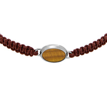 Load image into Gallery viewer, Stones Tiger&#39;s Eye Stainless Steel Station Bracelet
