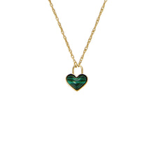 Load image into Gallery viewer, Modern Meadows Reconstituted Malachite Heart Pendant Necklace
