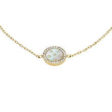 Load image into Gallery viewer, Classic Mother-of-Pearl Gold-Tone Stainless Steel Station Bracelet
